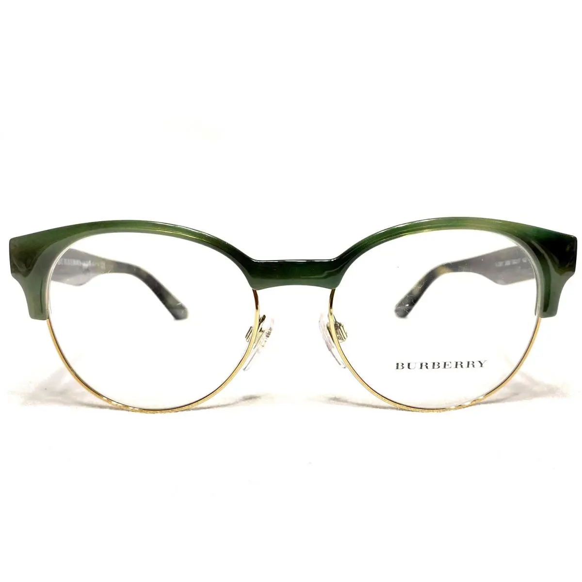 Burberry Eyeglasses B2261 3659 Womens Striped Green Oval Modern Frames 50/17