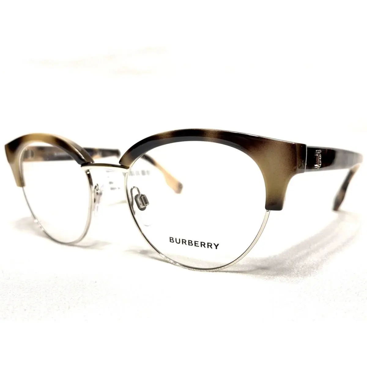 Burberry Eyeglasses Womens B2316 3501 Spotted Horn/ Silver Oval Frames 51/16