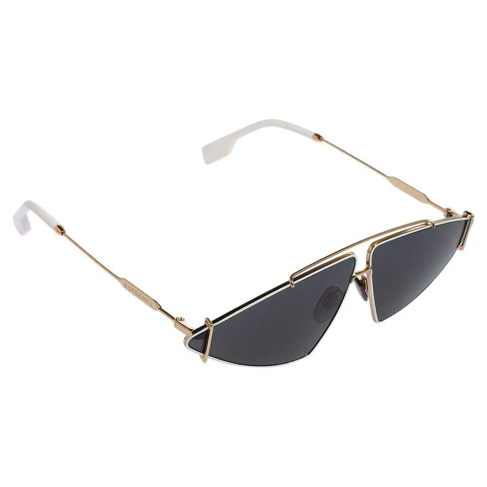 Burberry Women Sunglasses Gold/white W/ Grey Irregular BE3111-101787 68