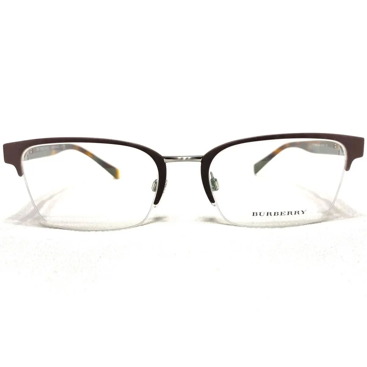 Burberry Eyeglasses BE1308 1223 Men`s Gunmetal/brown Rectangle Frames 54/19