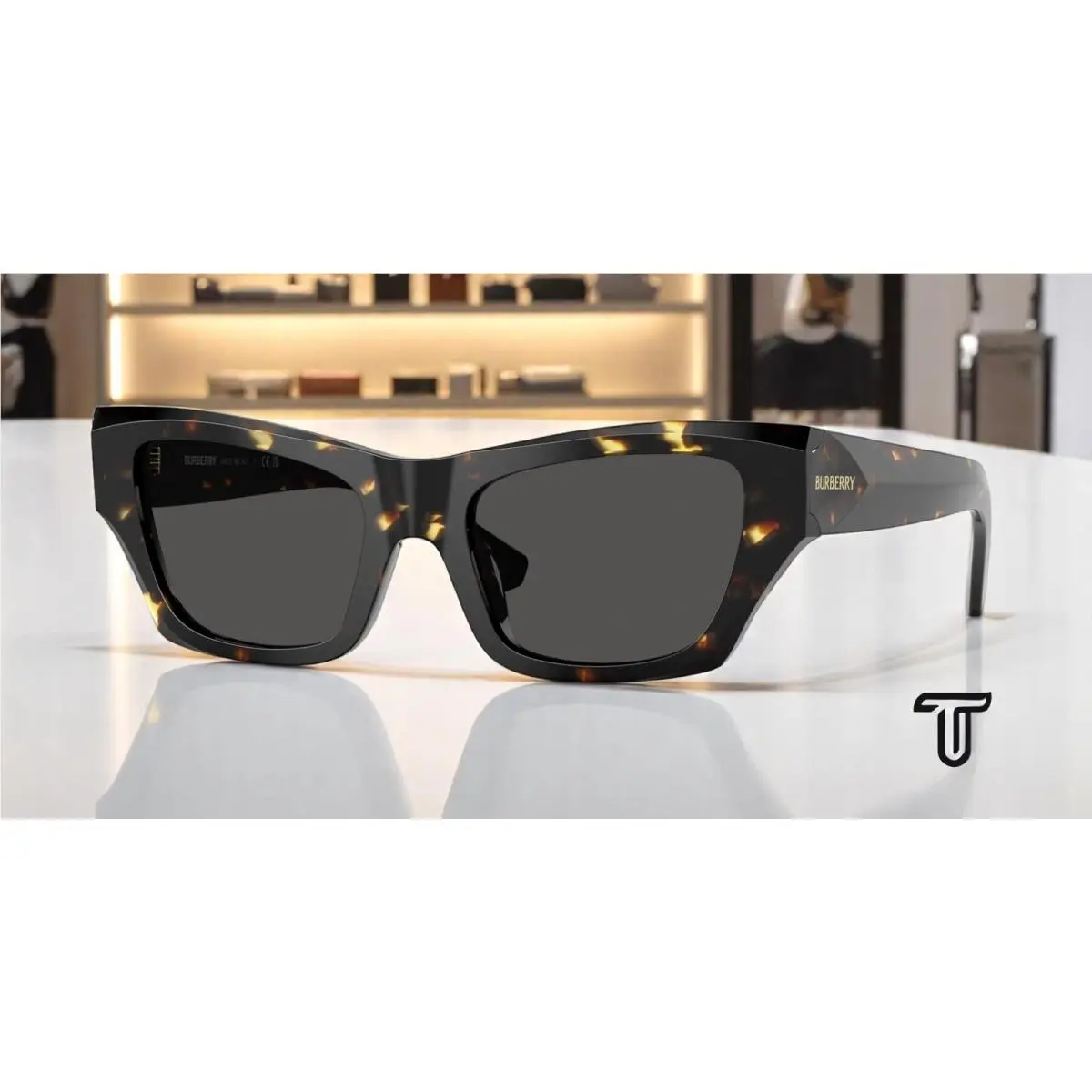 Burberry BE4441U 410687 Yellow Havana Dark Grey 52 mm Women`s Sunglasses