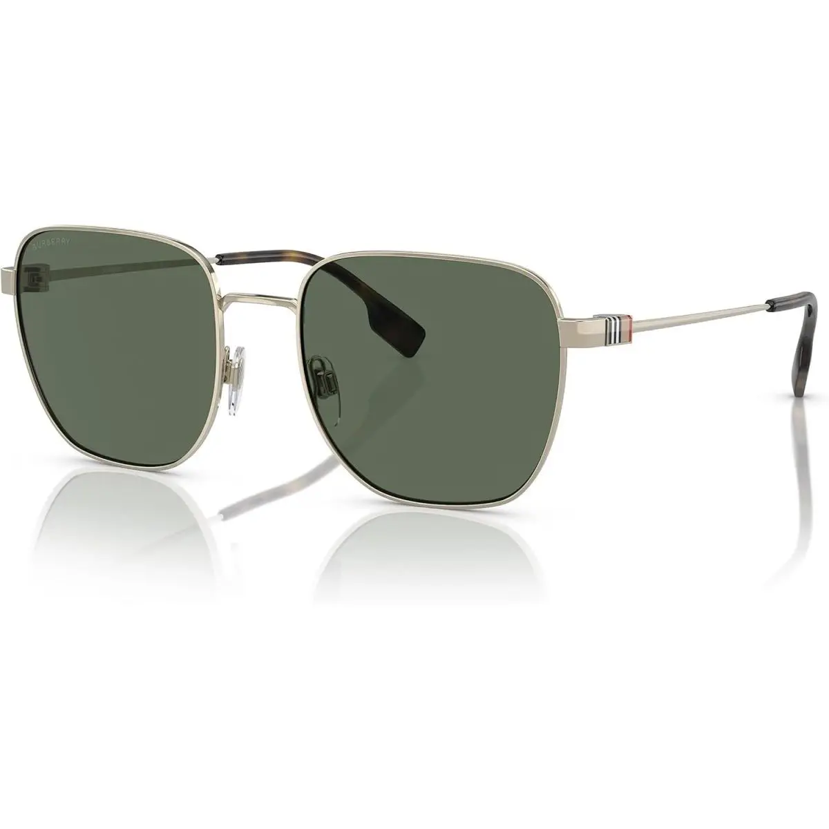 Burberry Drew Sunglasses BE3142 110971 55mm Light Gold / Green Lens