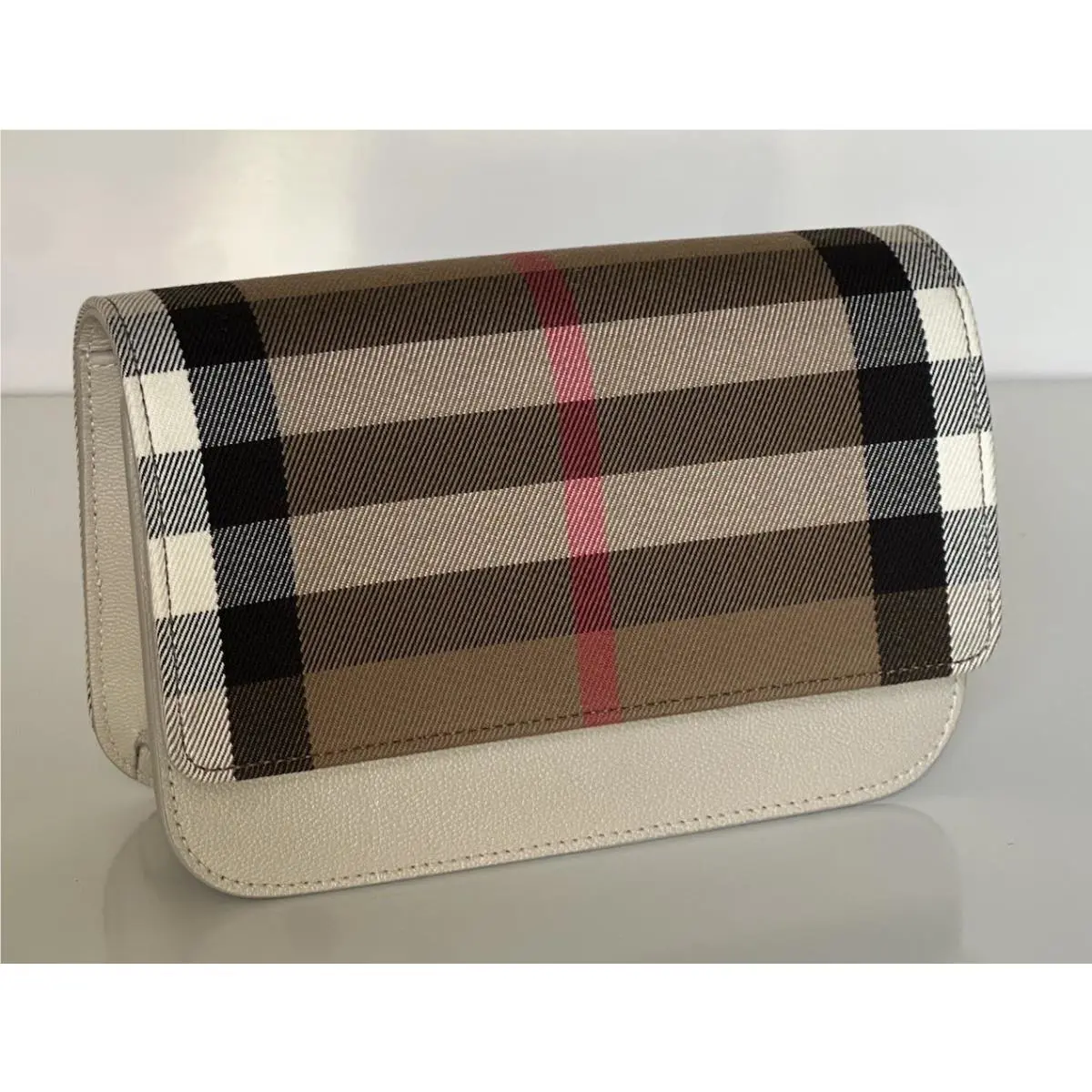 Burberry Madison MX House Check Crossbody Bag Limestone 8104432