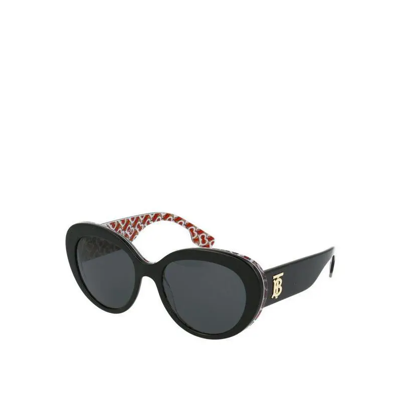 Burberry Sunglasses Rose Top Black On Print Tb Re W/ Grey Cat Eye BE4298-382287