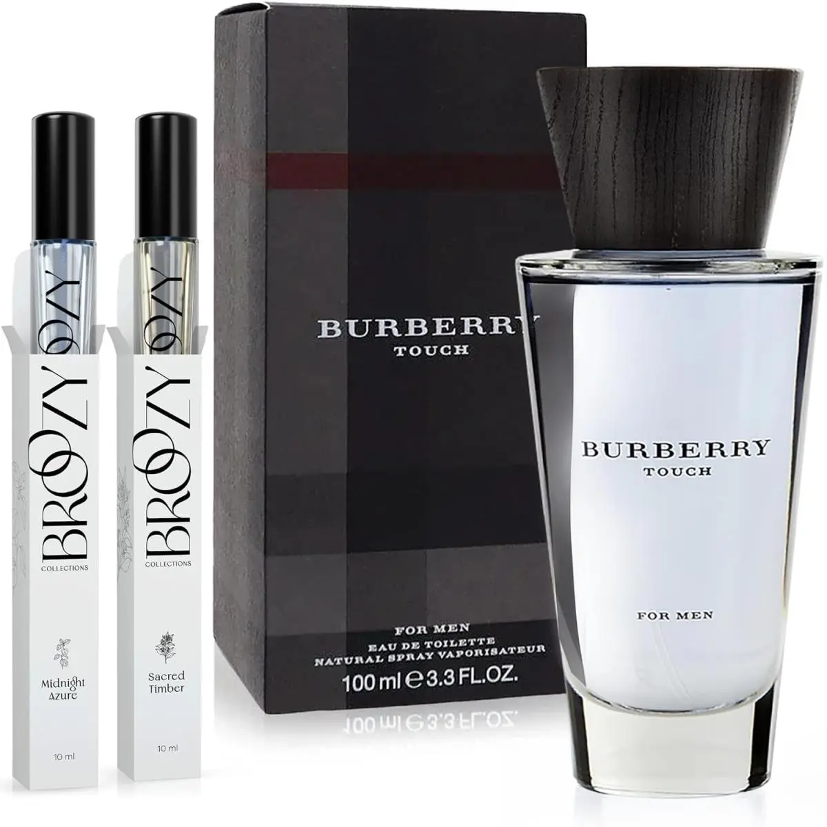 Burberry Touch Men Edt 100ml + 2 Travel Perfumes Mens Perfume Set