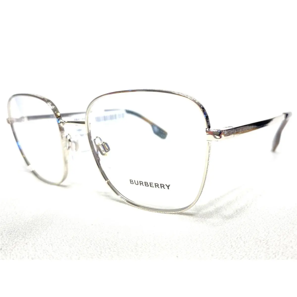Burberry Eyeglasses Women`s BE1347 1005 Silver Square Half Rim Frames 52/18