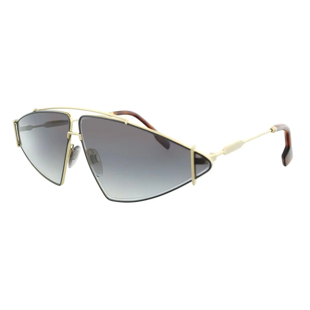 Burberry Women Sunglasses Black W/ Gold Irregular BE3111-10178G