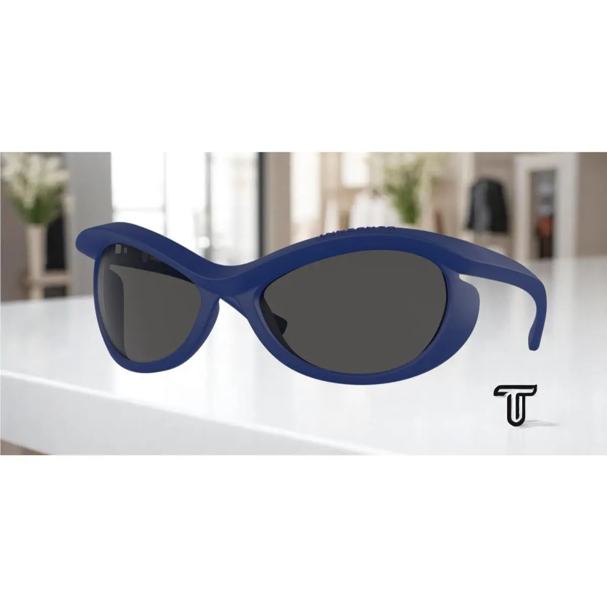 Burberry BE4428U 410787 Polished Ice Blue Demo Lens 47 mm Unisex Sunglasses