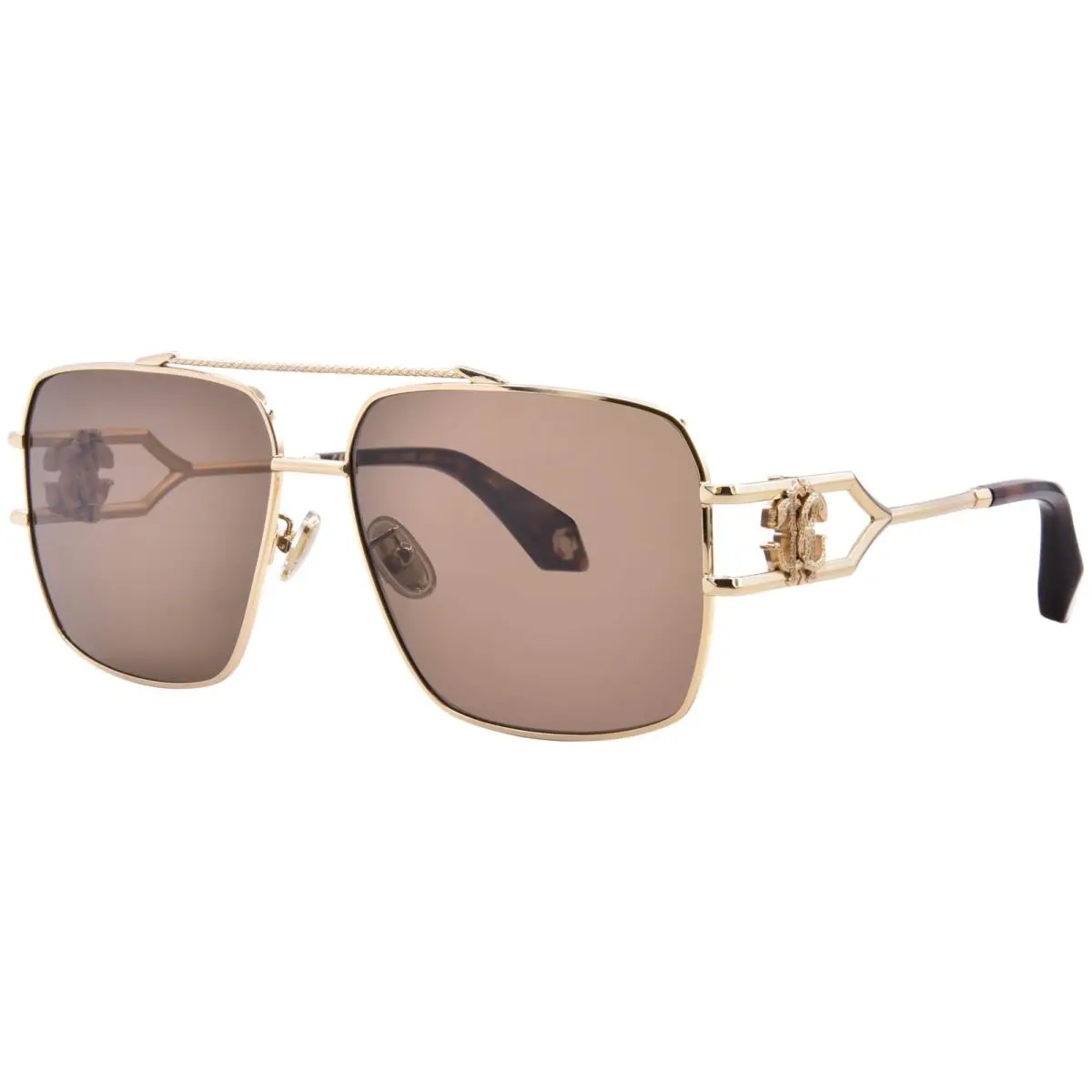 Roberto Cavalli SRC131 0300 Sunglasses Rose Gold/brown Square Shape 61mm