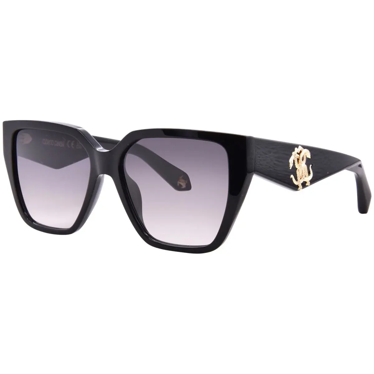 Roberto Cavalli SRC137 0700 Sunglasses Women`s Shiny Black/grey Gradient 57mm