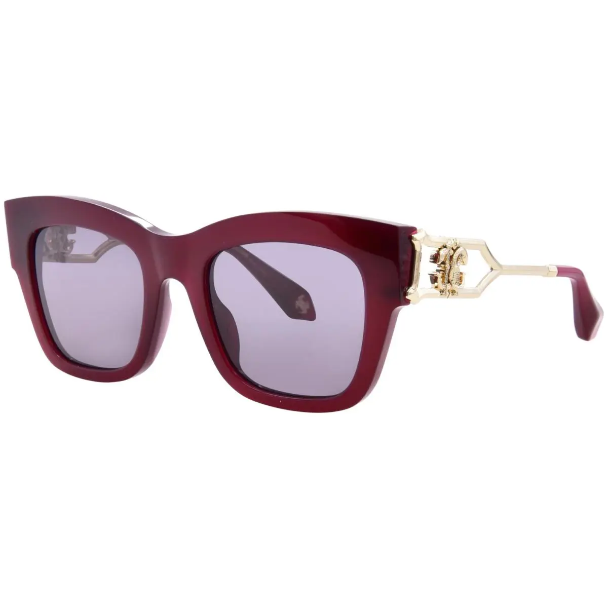 Roberto Cavalli SRC130 06PJ Sunglasses Women`s Opal Violet/grey Square 52mm