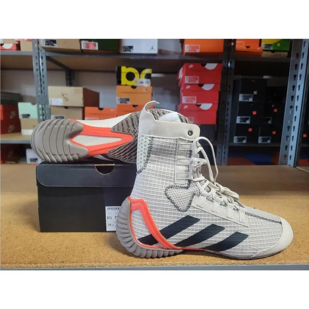 Adidas Speedex 23 Men Boxing Boots Beige Black IF0476 Multiple Sizes