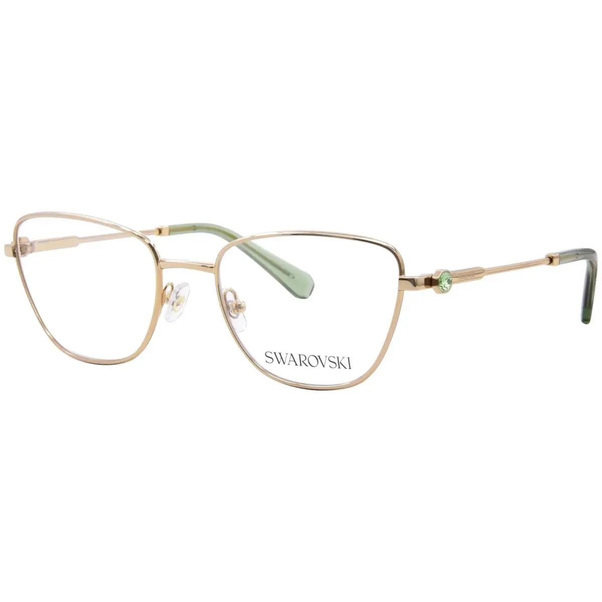 SK1018 4017 Eyeglasses Frame Women`s Gold Full Rim Cat Eye Style 55mm by Swarovski
