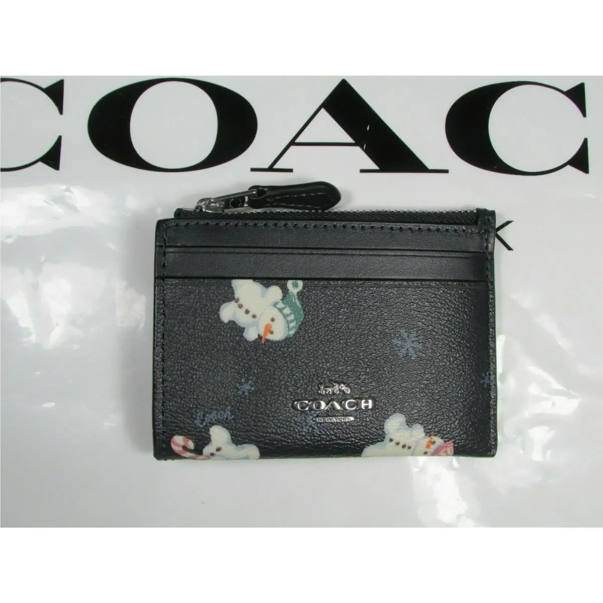 Coated Canvas Mini Skinny ID Case Wallet C7680 C7681 C7680 Midnight Multi by Coach