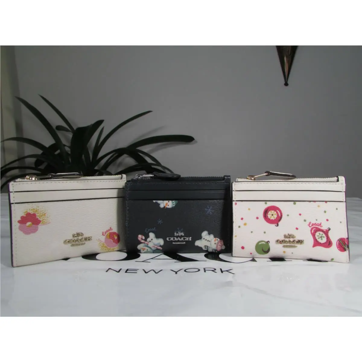 Coated Canvas Mini Skinny ID Case Wallet C7680 C7681 C7681 Chalk Multi by Coach