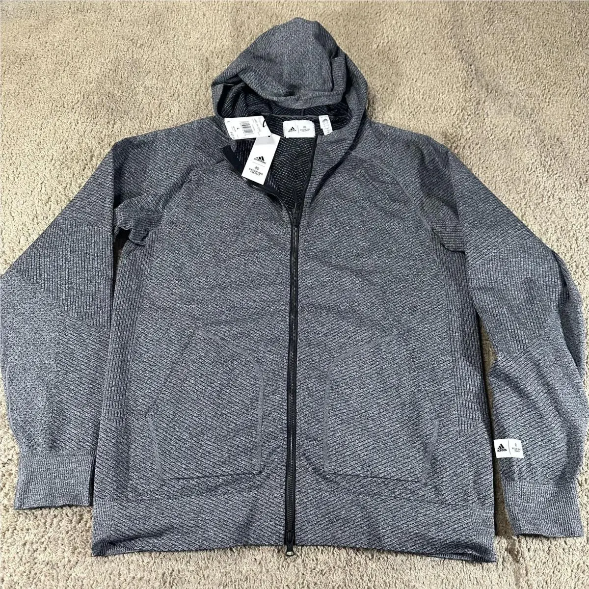 Adidas Reigning Champ Hoodie Mens Large Gray Primeknit Full Zip Aarc PK FZ
