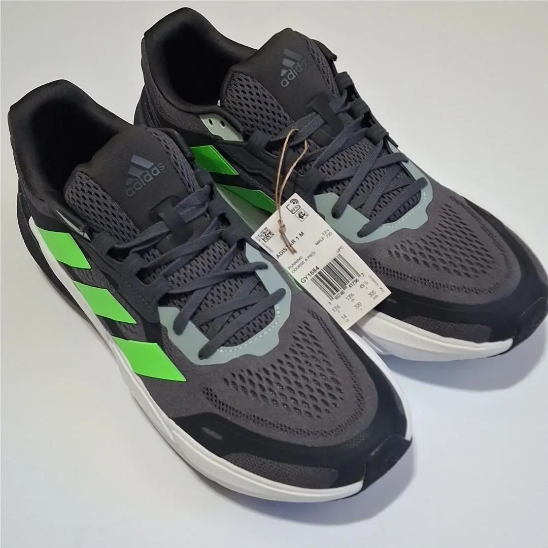 Adidas Adistar 1 M Grey Solar Green GY1684 Size 14 Mens Running Shoes Sneakers