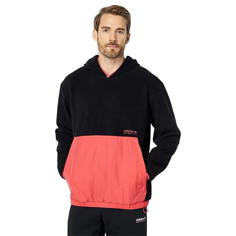 Adidas Originals X1502 Mens Black/pink Adventure Polar Fleece Hoodie Size XL - Black/pink