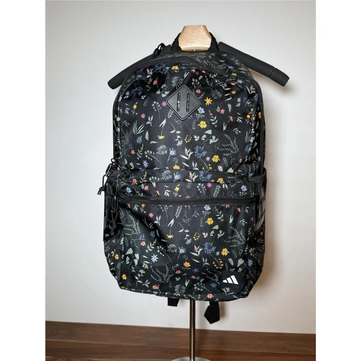 Adidas Floral Meadow 16 In Laptop Backpack Black with 2 Water Bottle Holders