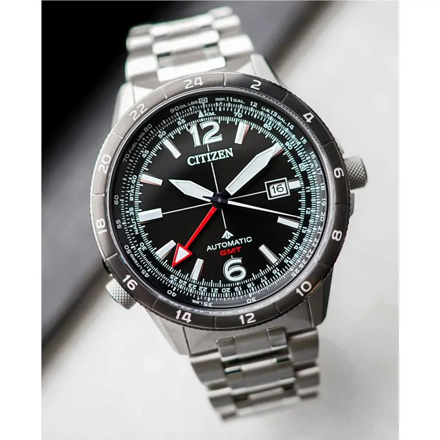 Automatic Gmt Sapphire Promaster Air NB6046-59E Black Dial Men`s Watch by Citizen