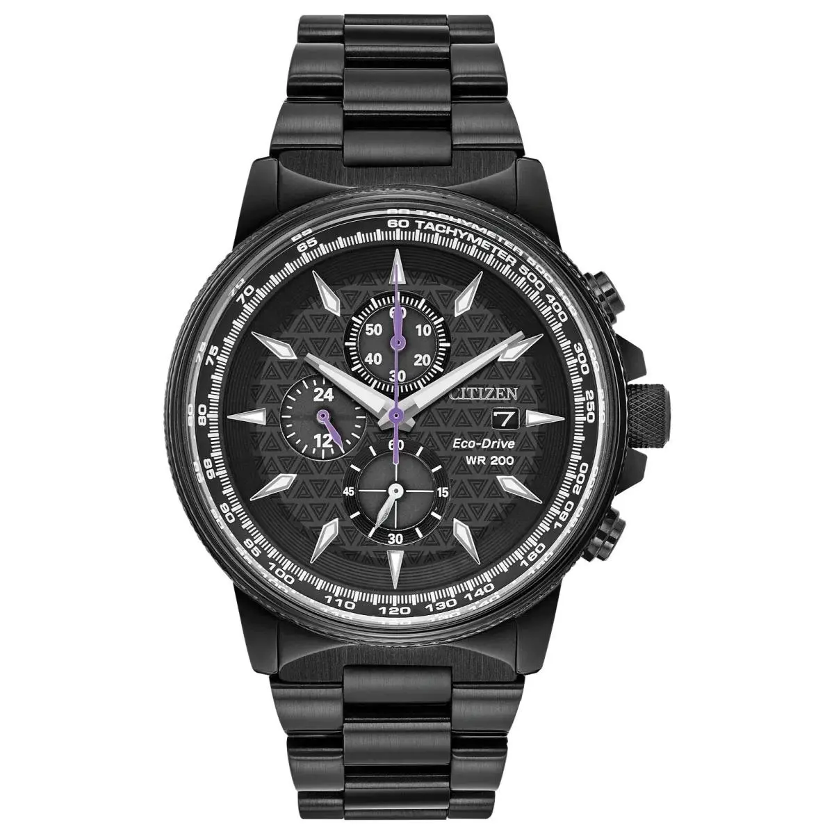 Citizen CA0297-52W Eco-drive Black Panther Marvel Date Tachymeter Men`s Watch