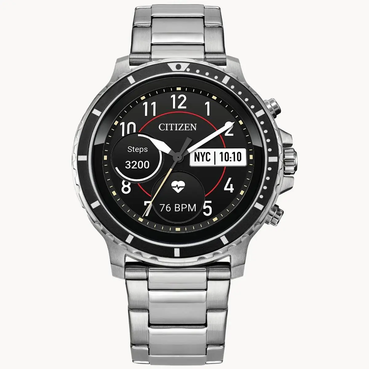 MX0008-56X Men`s CZ Stainless Steel Smart Hybrid Smart Watch by Citizen