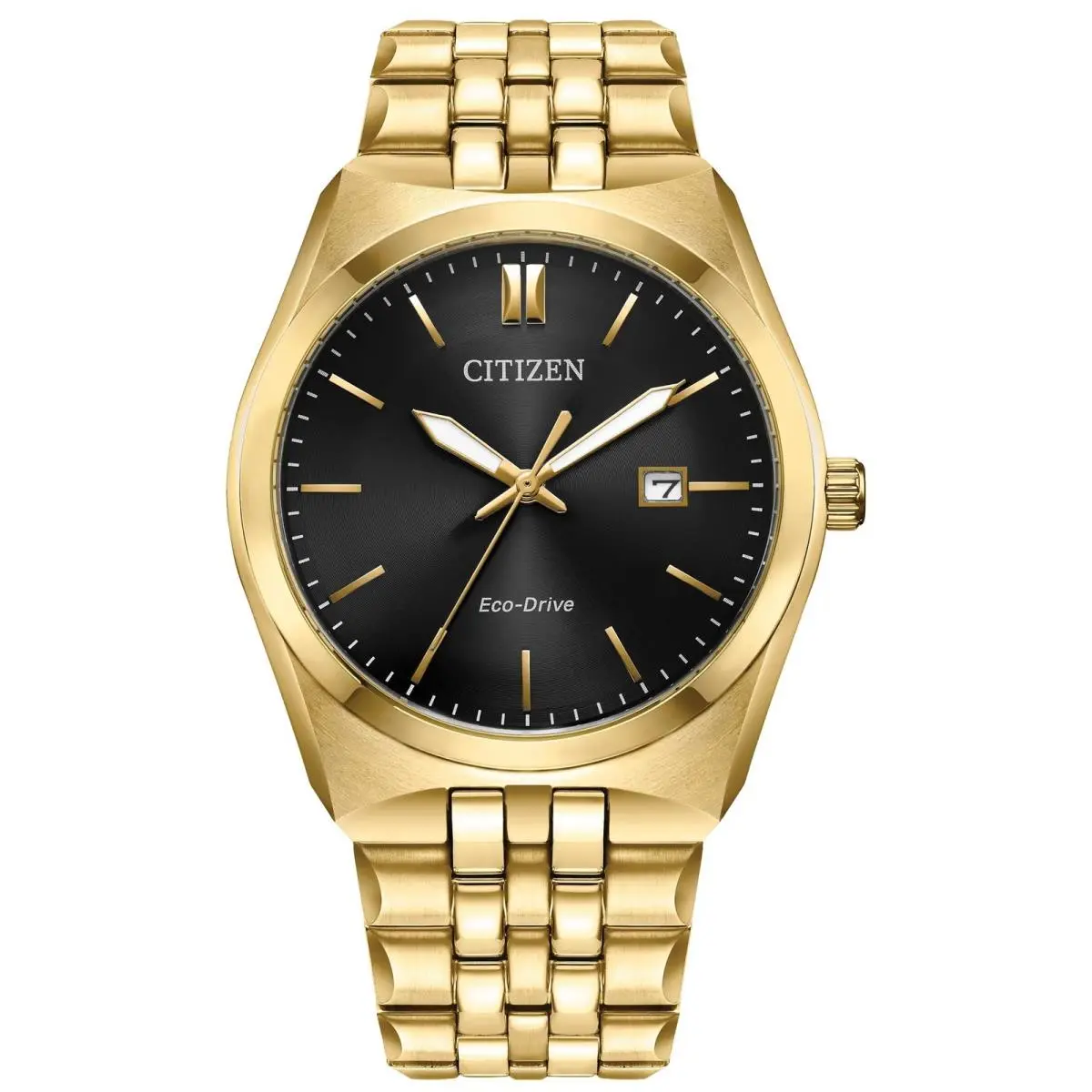 Eco-drive Corso BM7333-85E 40mm Gold Tone Stainless Steel Black Watch by Citizen