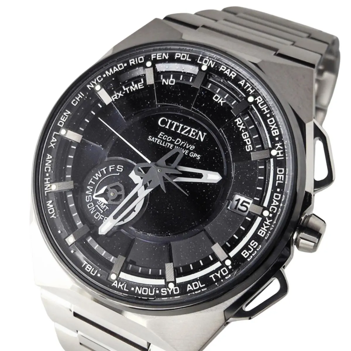 Titanium Satellite Wave Freedom Black Dial Men`s Watch CC3097-52E by Citizen