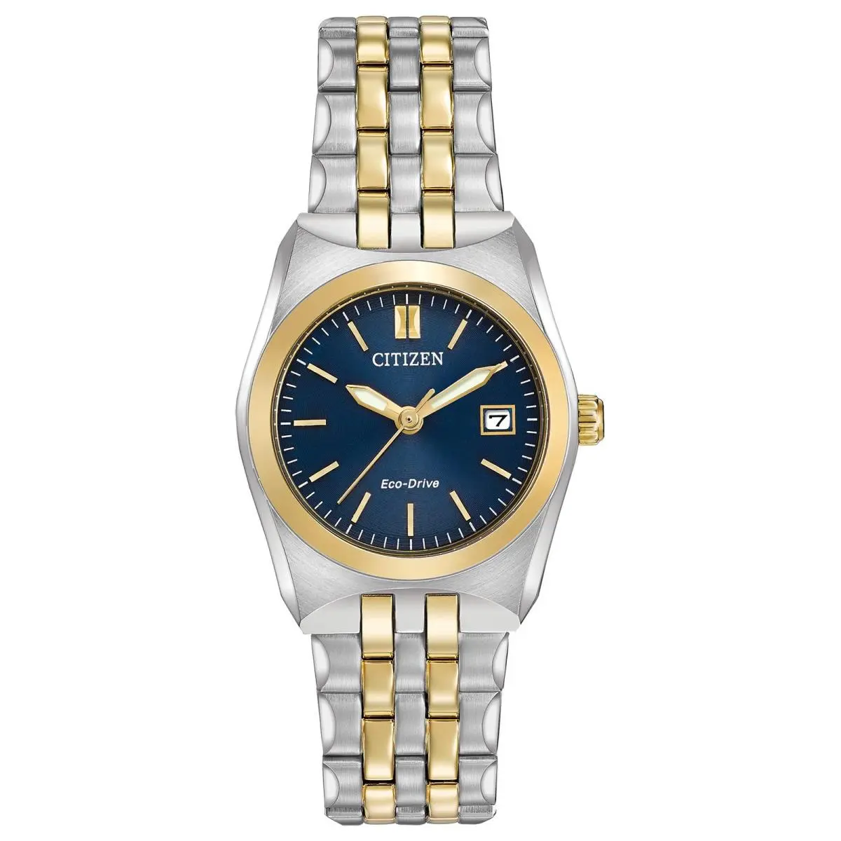 Citizen Womens Eco-drive Corso Classic Watch in Two-tone Stainless Steel Blue - Silver/Gold Tone Bracelet & Blue Dial, Dial: Blue, Band: Silver, Gold