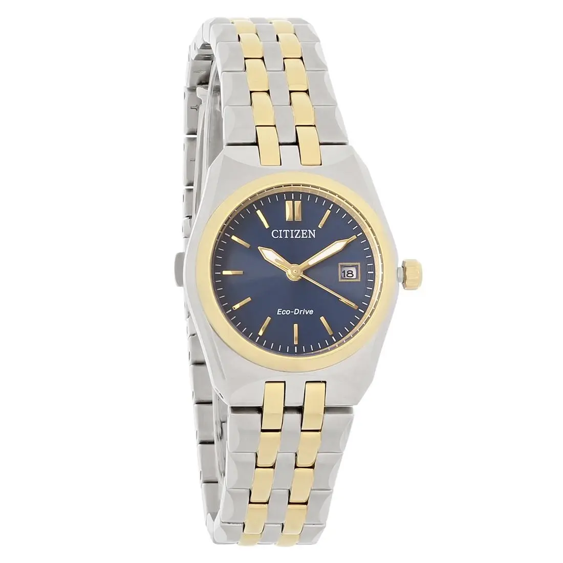 Citizen Eco-drive Women`s Corso Blue Dial Two Tone Watch EW2294-53L - Face: Blue, Dial: Blue, Band: Two-Tone