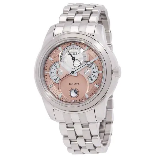 Citizen Calendrier Moon Phase Eco-drive Salmon Dial Watch BU0080-52X
