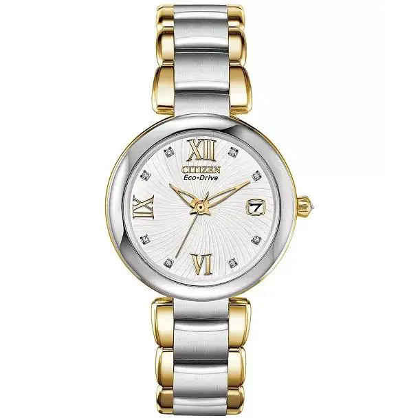 Citizen Eco-drive Women`s Marne Analog Display Two Tone Watch EO1114-52A