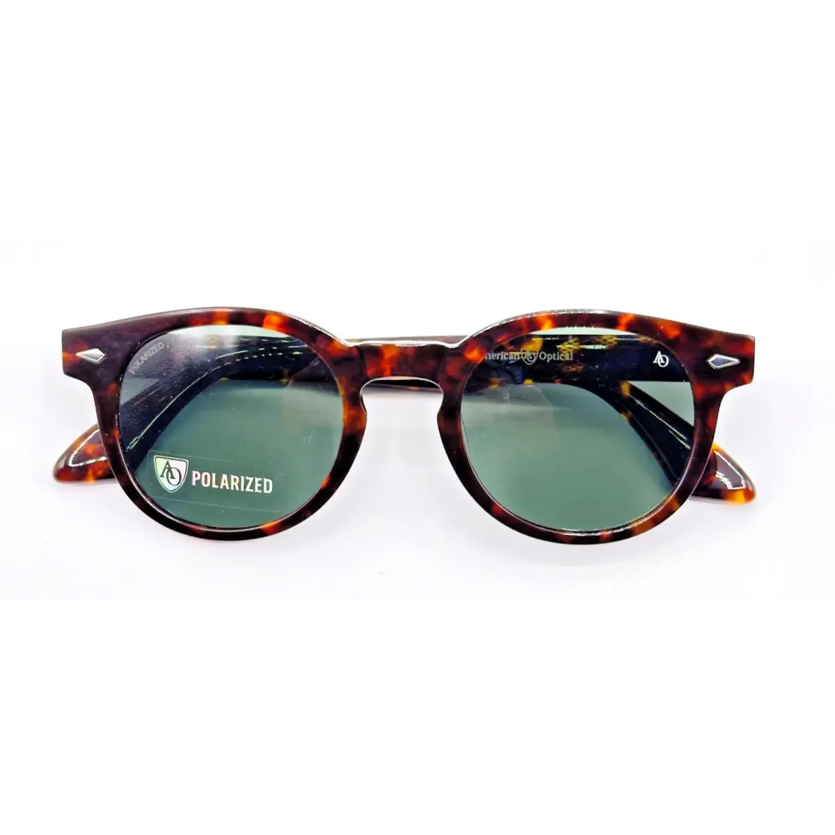 American Optical Sunglasses Hadley Tortoise Frame Polarized Green Lens 48mm