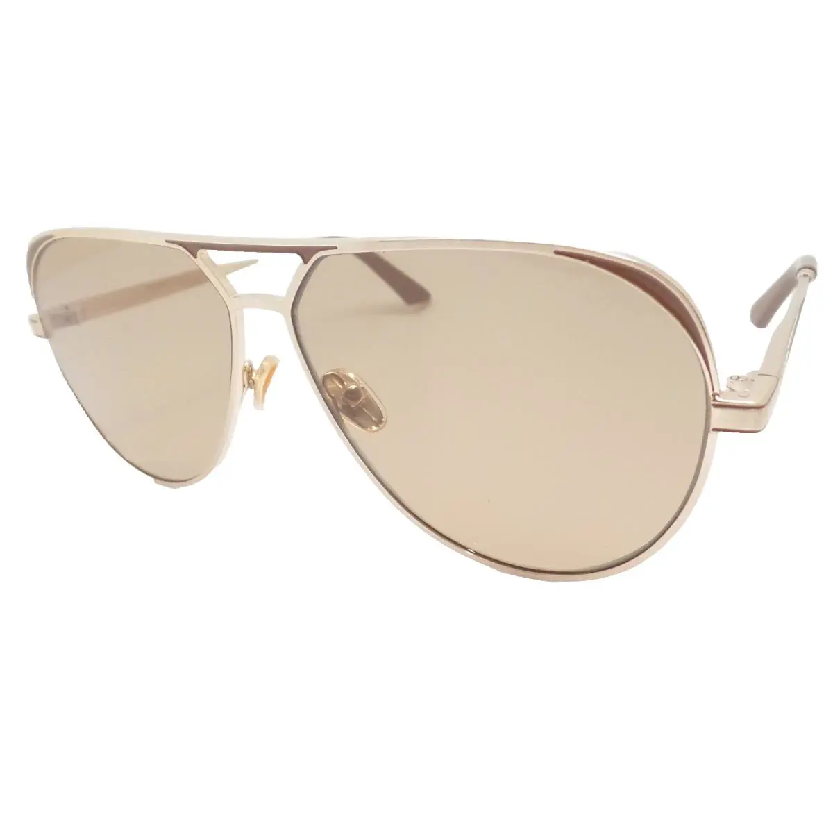 Quay Open Tab Brushed Gold Doe Tan Sunglasses