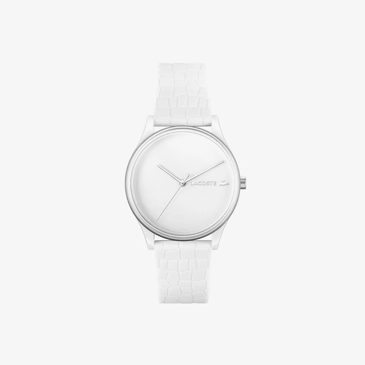 Lacoste 2001246 Crocodelle Quartz Silicone Women`s Watch 36 mm White