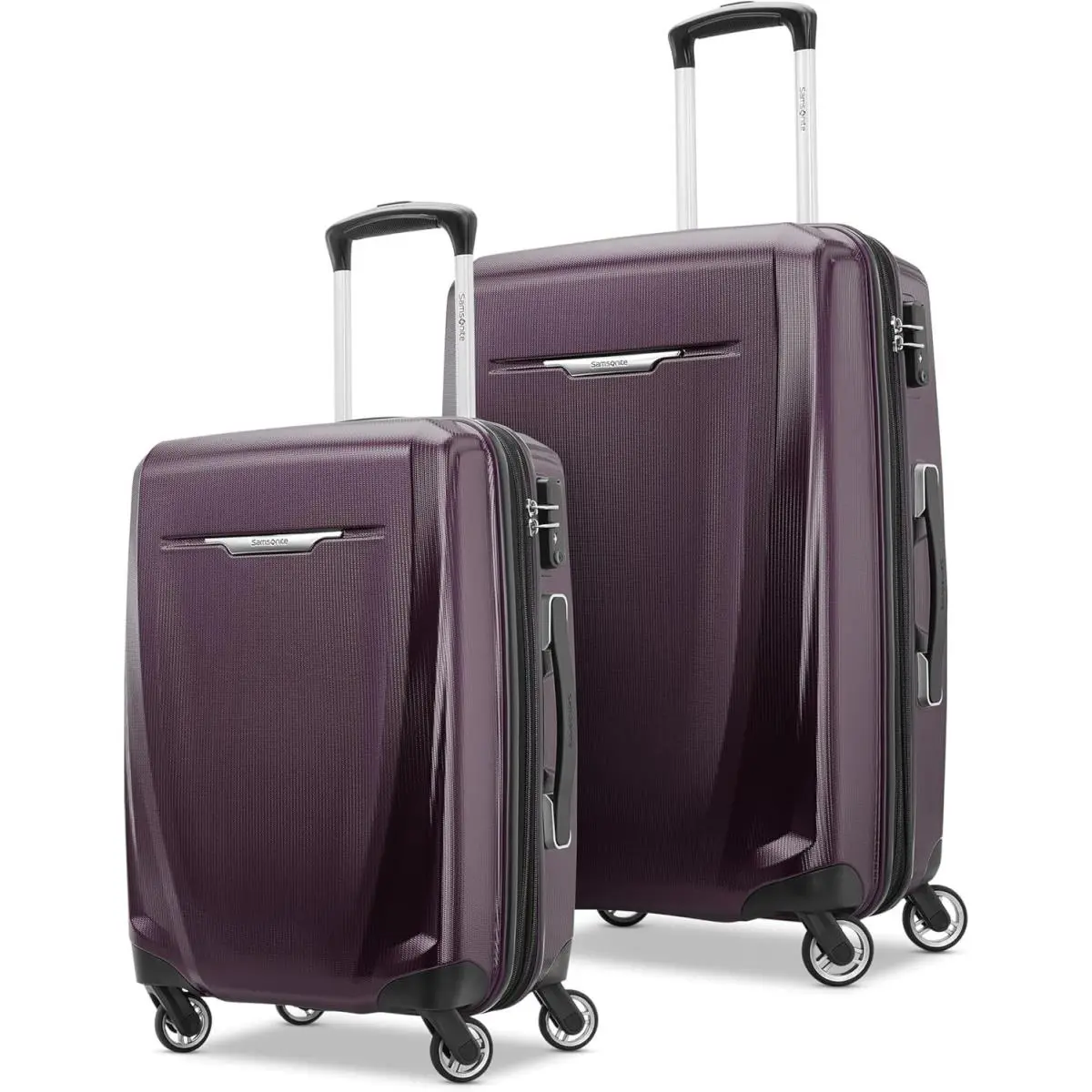 Samsonite Winfield 3 Dlx Hardside Expandable Luggage with Spinners 2PC Set Plum