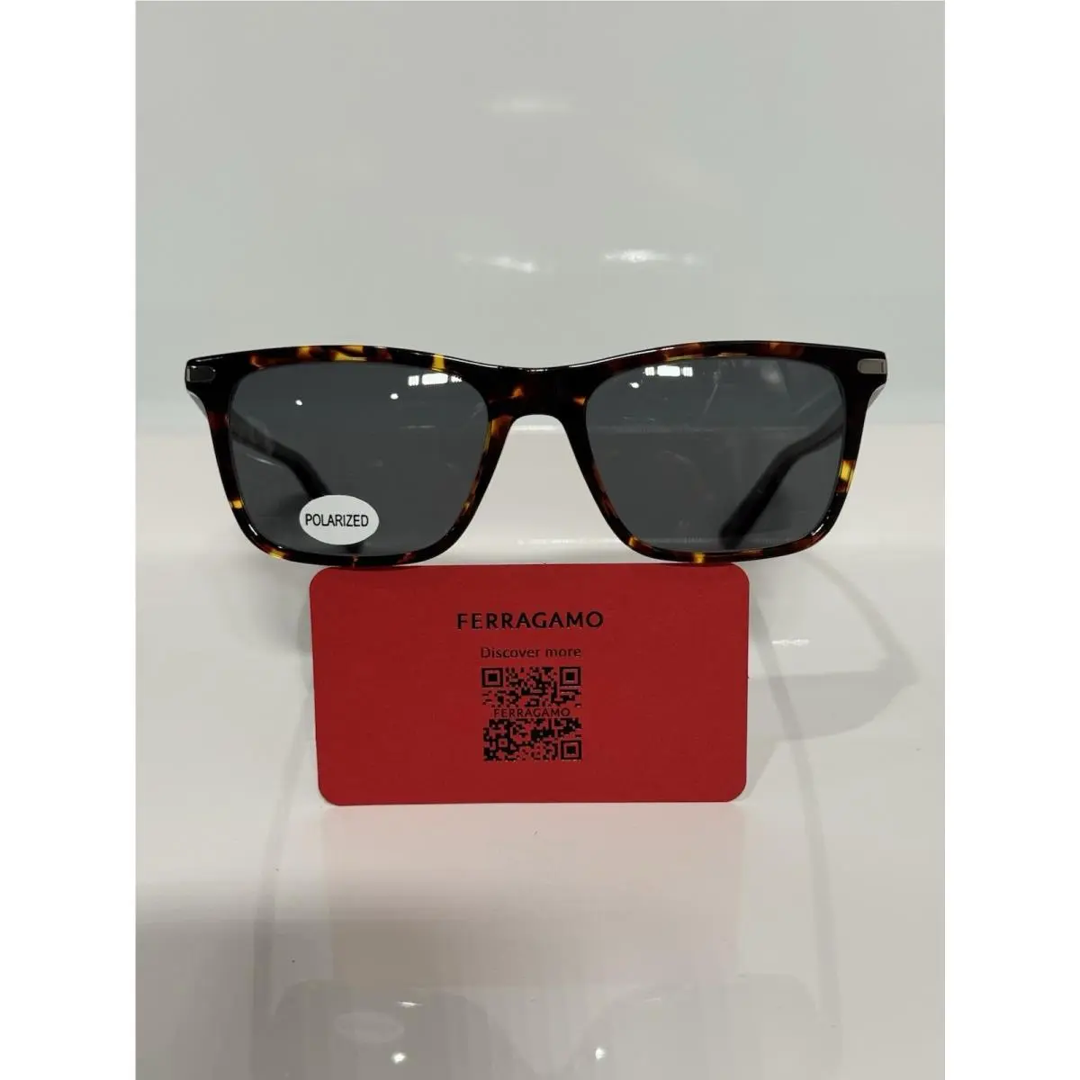 Salvatore Ferragamo Retro Tortoise Acetate Custom Polarized Gray Sunglasses
