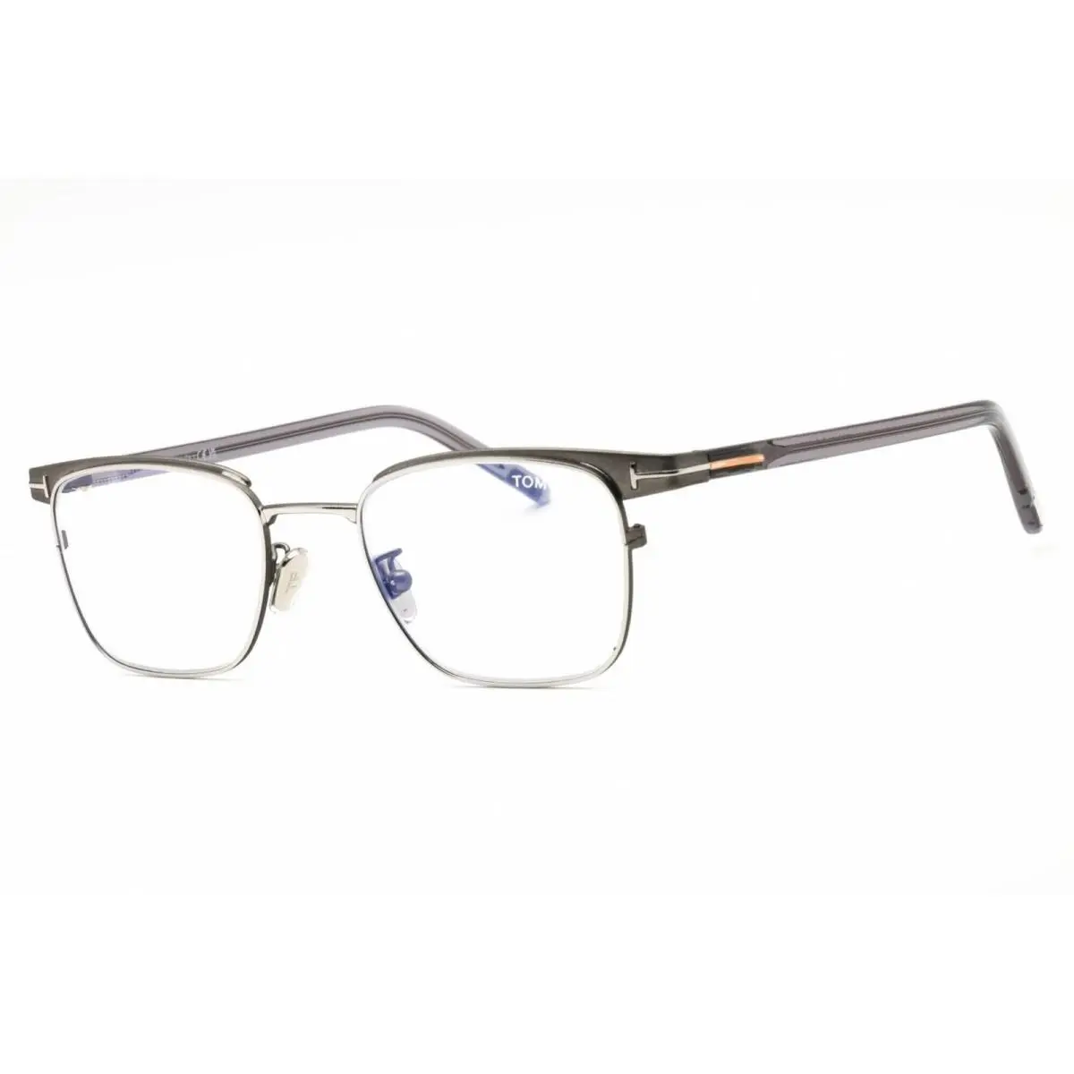 Tom Ford Men`s Eyeglasses Shiny Gunmetal Metal Full Rim Frame FT5854-D-B 008