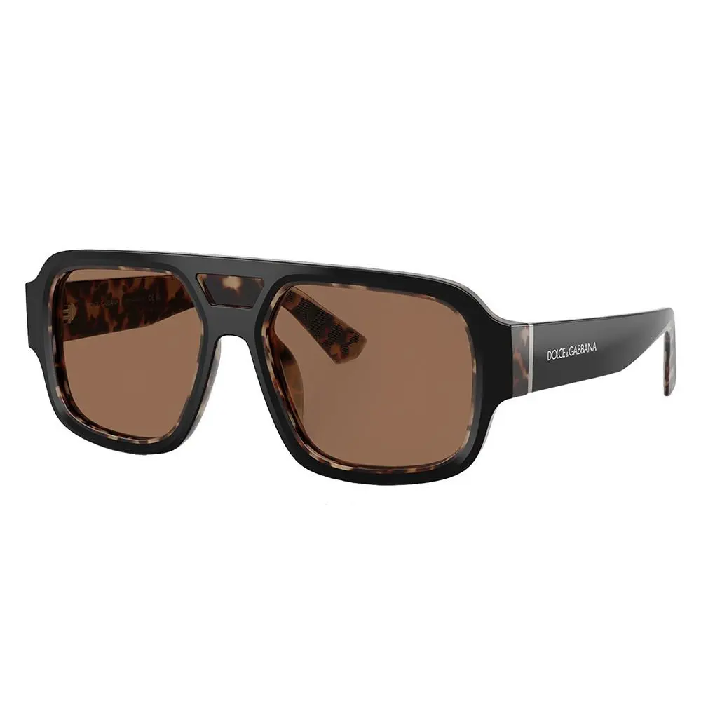Dolce Gabbana DG 4516 341773 Black on Red Havana Plastic Sunglasses Brown Lens
