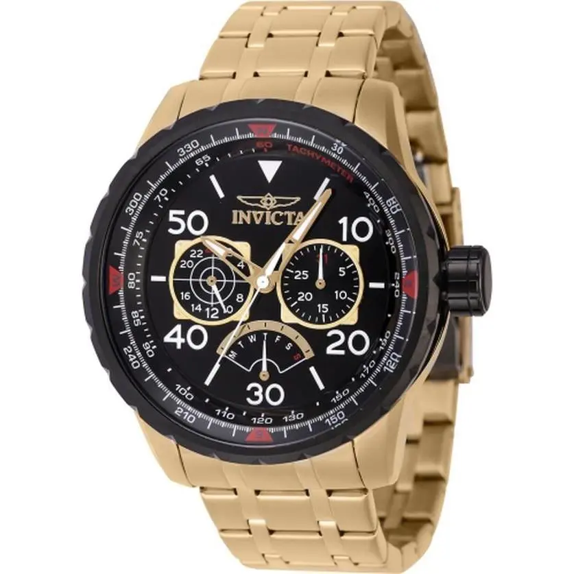 Invicta Aviator 46985 Mens 48mm Blue Dial Quartz Stainless Steel Watch