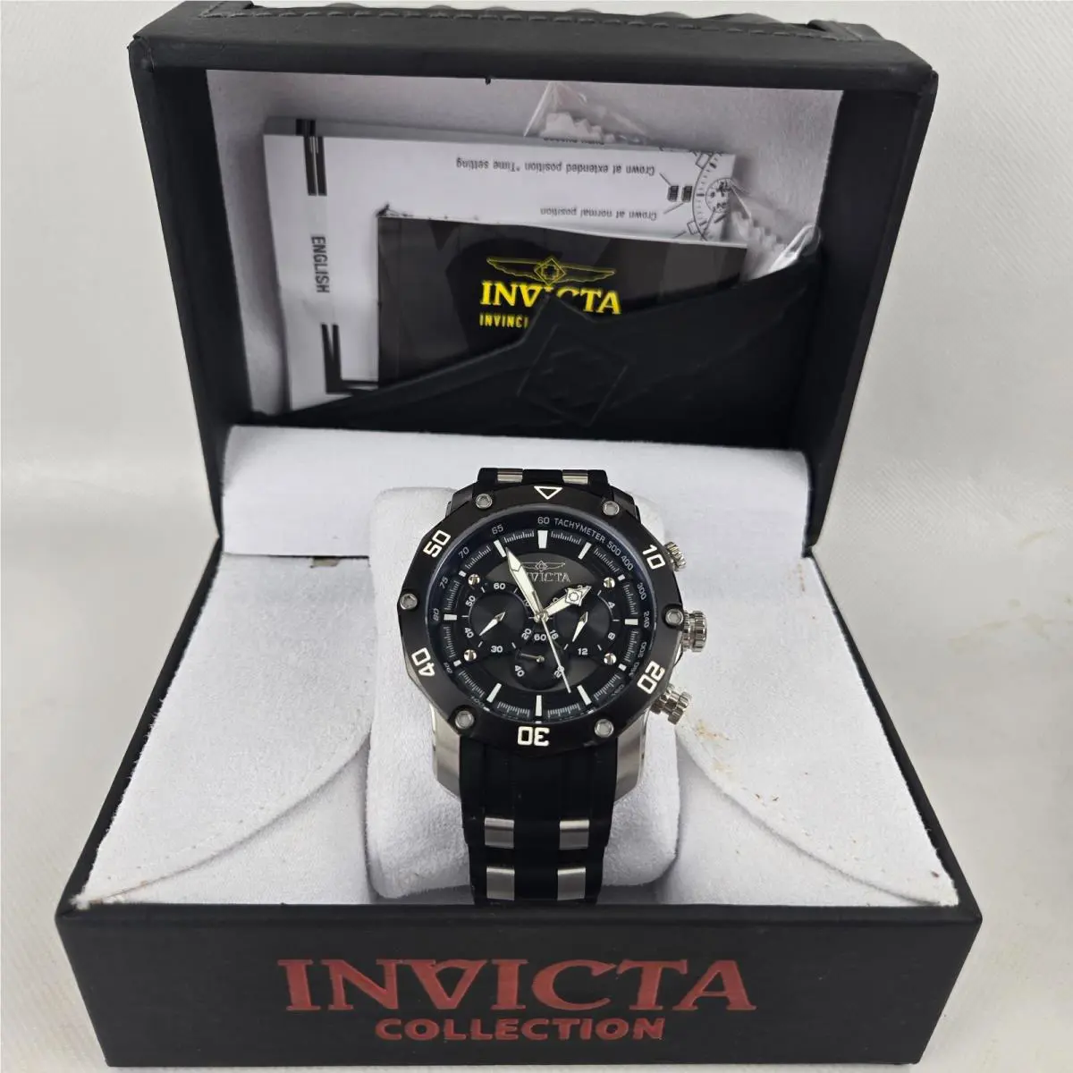 Invicta Men’s Pro Diver Chronograph Black Dial Quartz Watch w/ Impact Case 28753