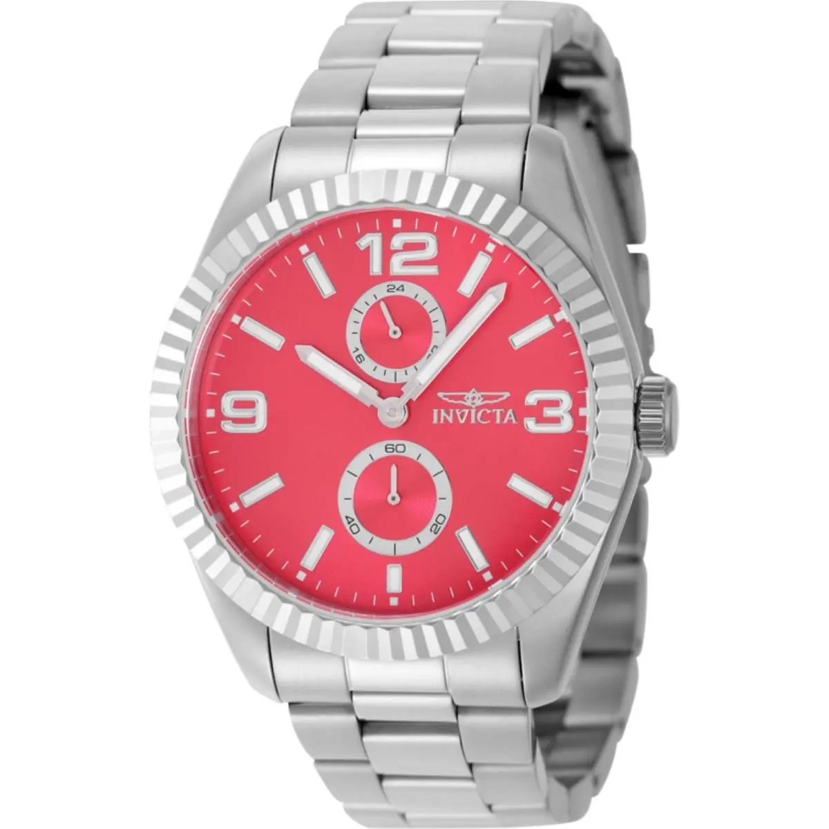 Invicta Men`s Watch Specialty Quartz Red Dial Stainless Steel Bracelet 49526