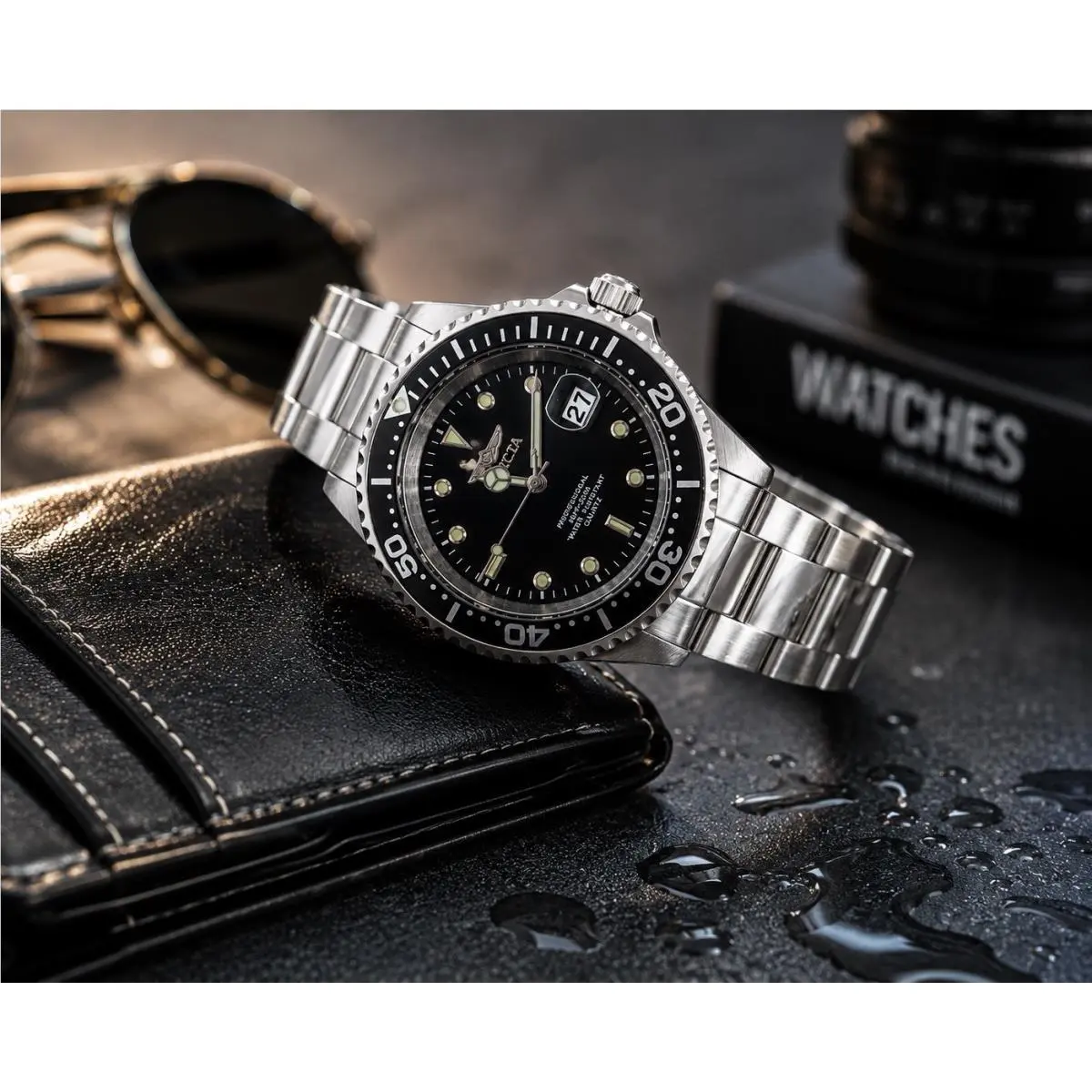 Invicta 48723 Unisex Pro Diver Black Dial Bracelet Watch - 40mm