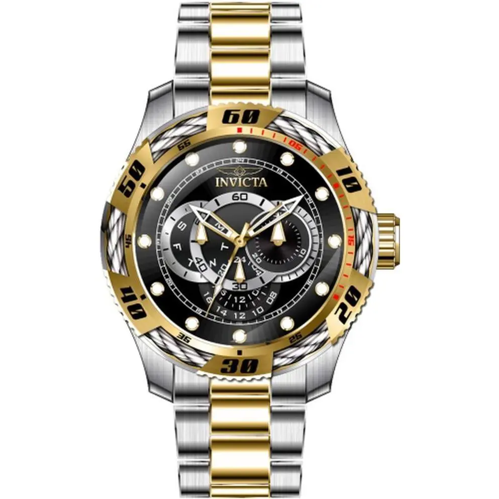 Invicta Speedway 45753 Mens 48mm Black Dial Quartz Stainless Steel Watch