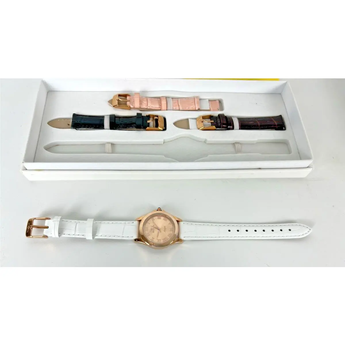 Womens Invicta Rose Gold Angel Watch w/ Interchangeable Straps Battery
