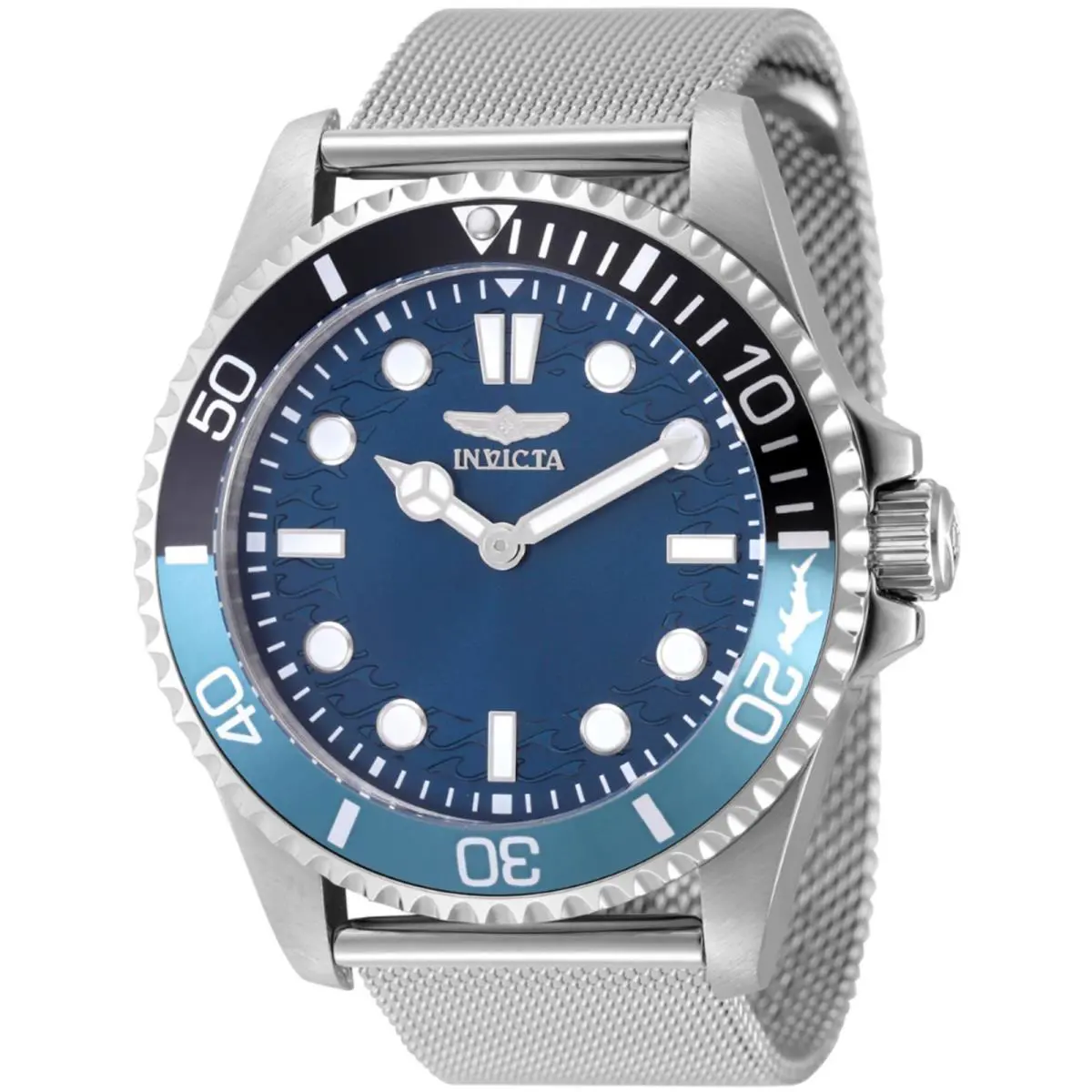 Invicta Men`s Watch Pro Diver Blue Dial Stainless Steel Mesh Bracelet 49686