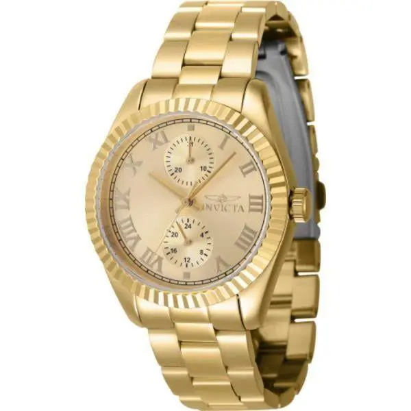 Invicta Specialty 47445 Lady 36mm Stainless Steel Gold Dial VH61 Quartz