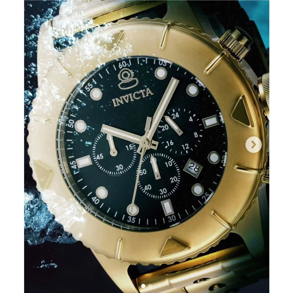 Mens Invicta 46540 Specialty Nautilus Diver Chronograph Gold Stainless Watch