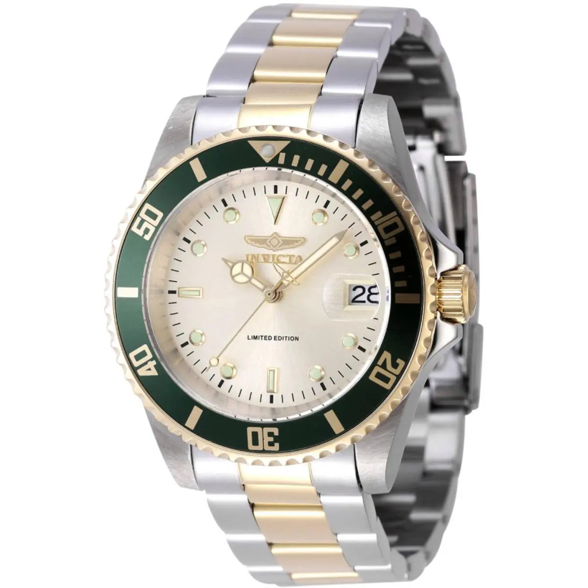 Invicta Men`s Watch Pro Diver Automatic Champagne Dial Two Tone Bracelet 47395