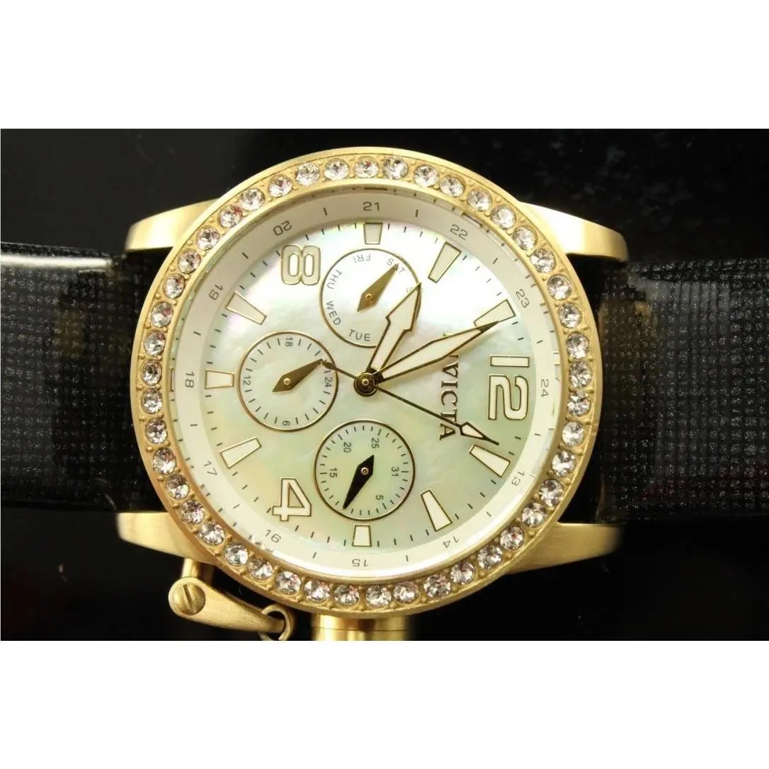 Invicta 90223 Women`s Corduba Black Leather Band Steel Case Watch